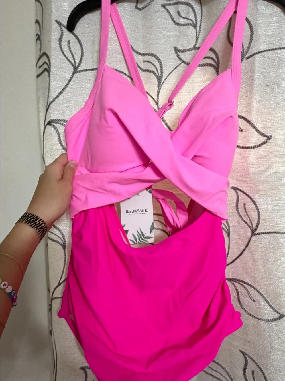 Brand new with tagsEomenie Women's One-Piece Swimsuit in Light Pink and Hot Pink